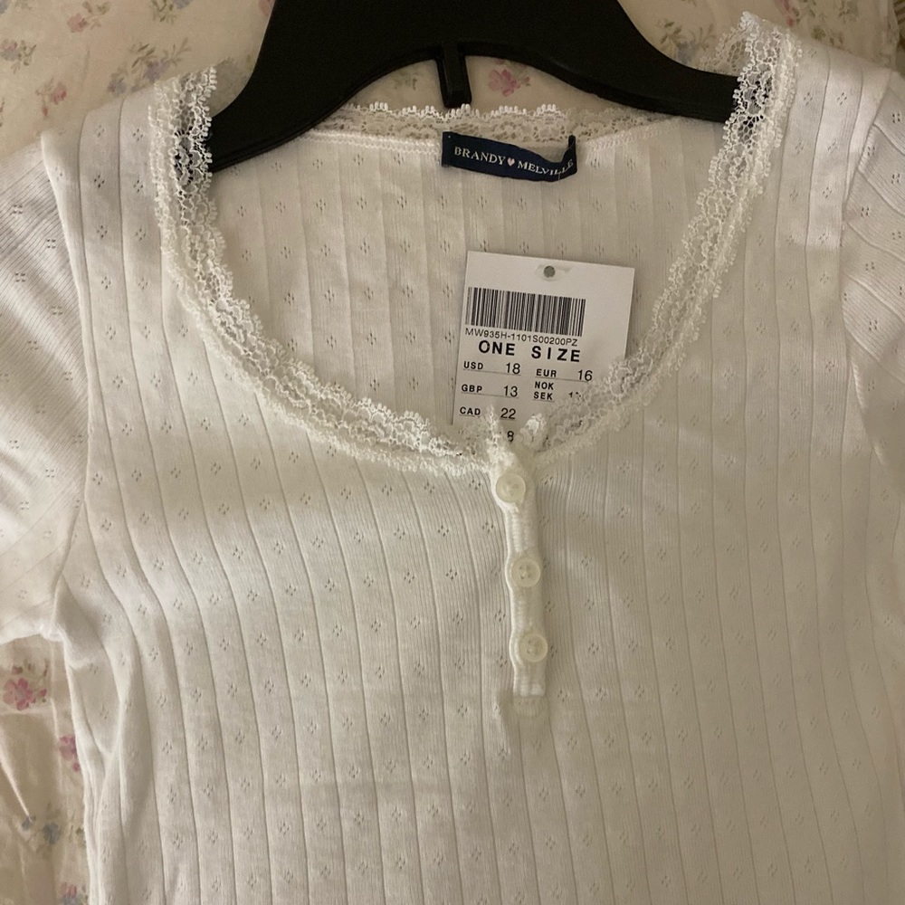 White brandy Melville eyelet top